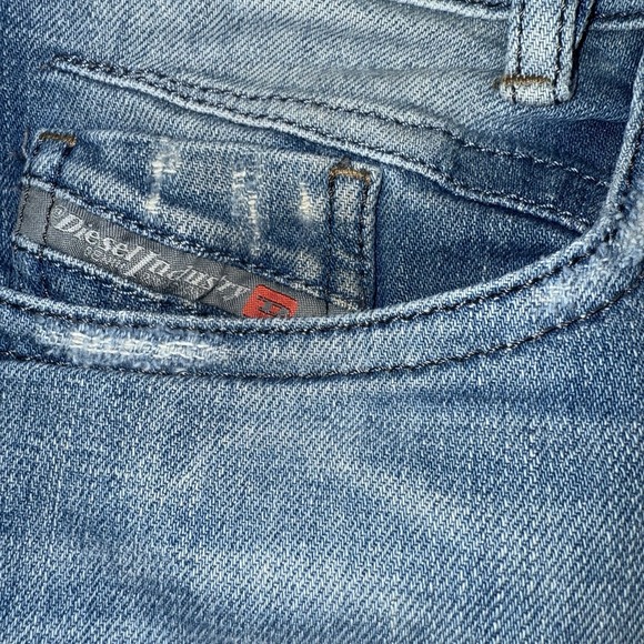 Diesel Jeans Mens 30x32 Blue Akee‎ Regular Slim Tapered Stretch Distressed 0854V - Picture 13 of 16